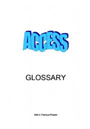 English worksheet: Glossary for the Book Access