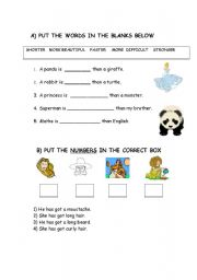 English worksheet: comparative/superlative