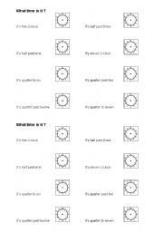 English worksheet: What time is it ?