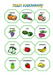 English Worksheet: FRUIT PICTIONARY