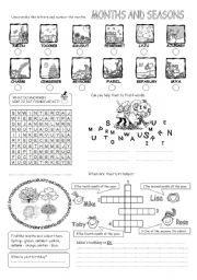 English Worksheet: Months and seasons