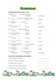 English worksheet: my activity