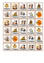 English Worksheet: thanksgiving stikers