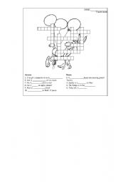 English Worksheet: A flying crossword 1-4