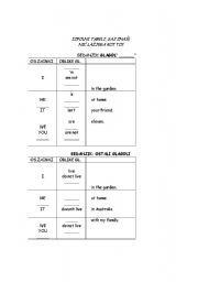 English worksheet: Present tenses