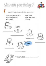 English Worksheet: How are you today?