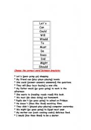 English worksheet: grammer