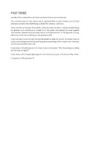 English Worksheet: Past Tense