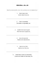 English Worksheet: as...as