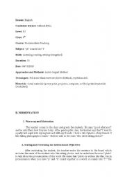 English Worksheet:  lesson plan