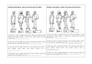 English Worksheet: read the description, colour them and write the name
