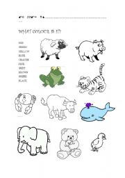 English Worksheet: COLOURS AND ANIMALS