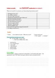 English worksheet: School records!