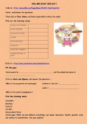 English Worksheet: You are what you eat!