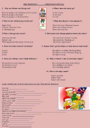 English Worksheet: The Simpsons Christmas Special
