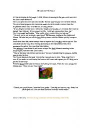 English Worksheet: The lion and the Mouse 