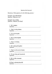 English worksheet: Question the Answers!