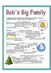 English Worksheet: Bobs Big Family
