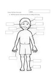 English Worksheet: parts of the body