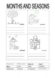 English Worksheet: Months and seasons