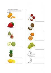 English worksheet: Fruits