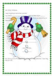 English Worksheet: Dear  Father Christmas