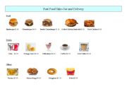 English Worksheet: Fast-food menu