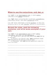 English Worksheet: Conjuction Notes