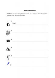 English worksheet: Asking Permission 2