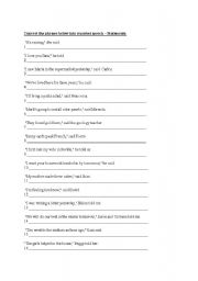 English Worksheet: Report speech