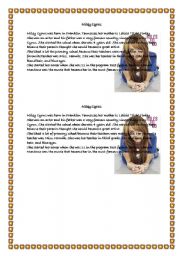 English worksheet: Did you know her life?