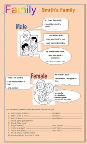 English worksheet: family three