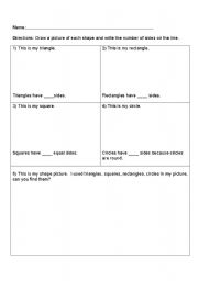English Worksheet: Geometric shape worksheet