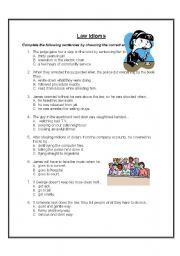 English Worksheet: Law Idioms 