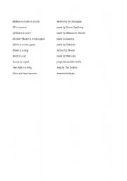 English Worksheet: Past participle Description/Definition Mix and Match (Japan specific)