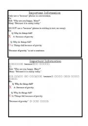 English Worksheet: Why? Because.