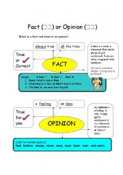 English Worksheet: Fact or Opinion