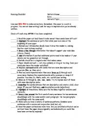 English worksheet: Revision Checklist