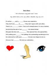 English worksheet: Body Idioms 