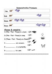 English worksheet: Demonstrative Pronouns