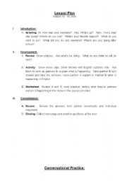 English worksheet: Describing Movie Scenes - Lesson Plan