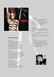 English Worksheet: Russian Roulette Lyrics (Rihanna)