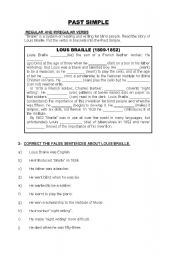 English Worksheet: Past Simple Reading Comprehension