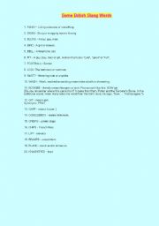 English Worksheet: Some British Slang Words