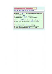 English Worksheet: prepostions