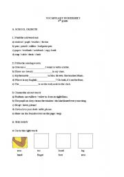 English Worksheet: test 4th grade