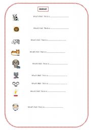 English worksheet: animals