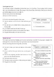 English Worksheet: Role playing: Making complaints and response to complaints