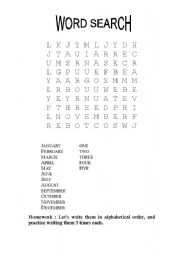 English Worksheet: word search for 1st grade