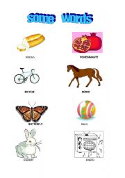 English worksheet: some words with their pictures